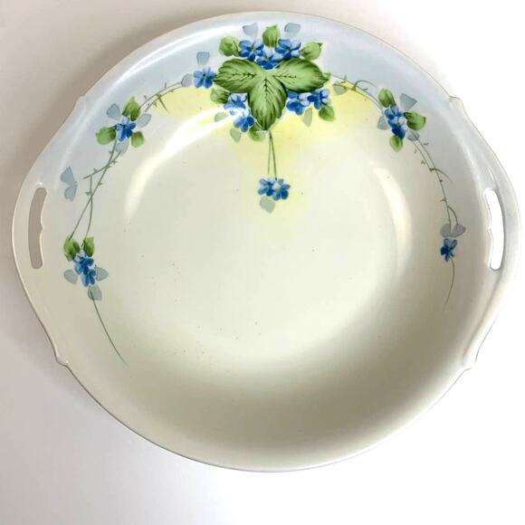 Antique Meito China Serving Bowl 10" Nippon Hand Painted Floral c. 1908 Japan - Picture 3 of 5